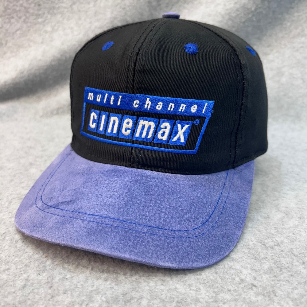 Cinemax Multi Channel Mens Black Head To Toe Hat Vintage 90s Snapback OSFM